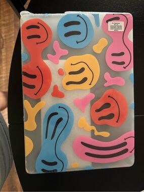 Colorful Abstract Smiley MacBook Case - Red Blue Pink Yellow